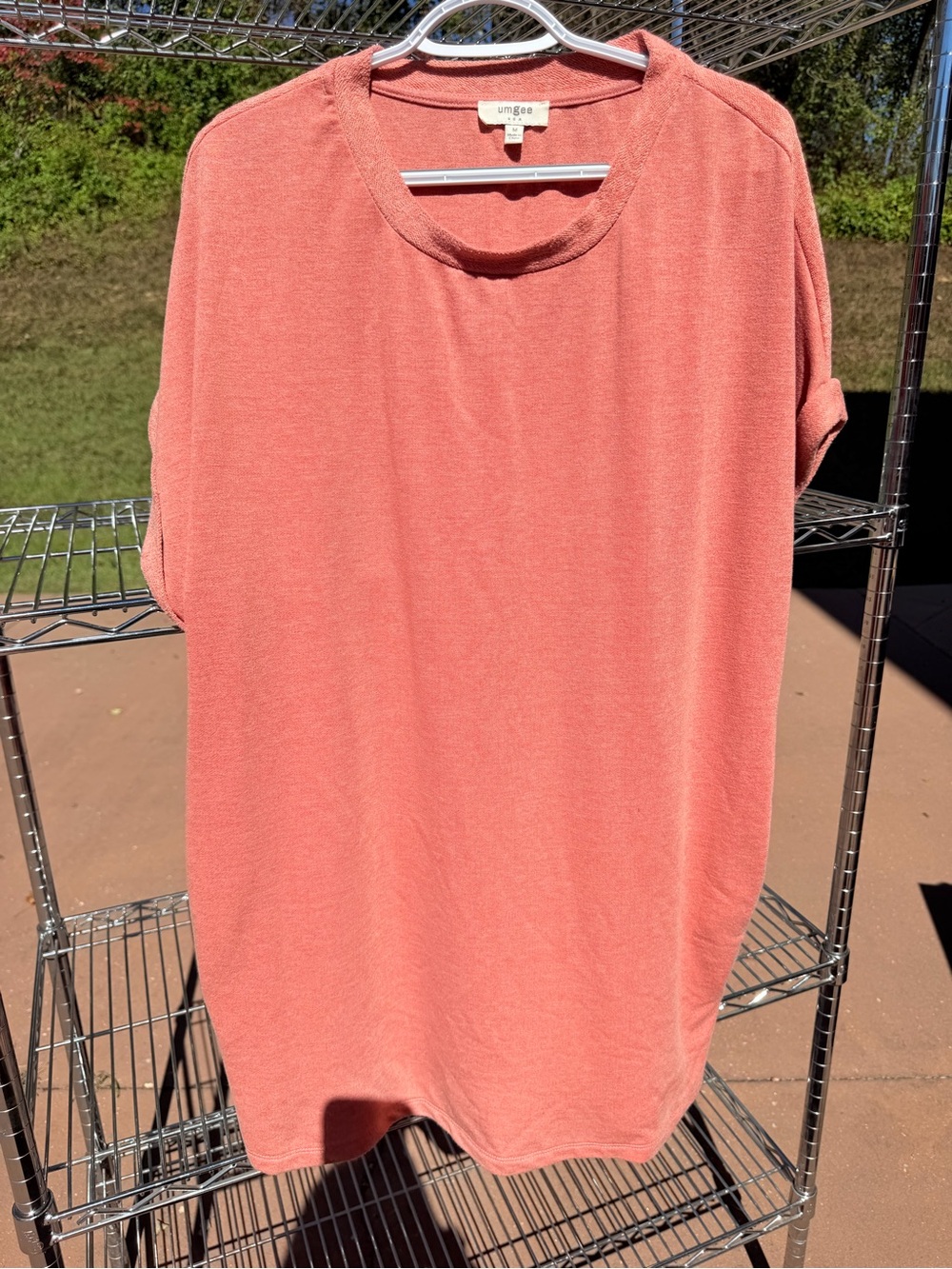 Umgee Coral Midi Dress with Short Sleeves